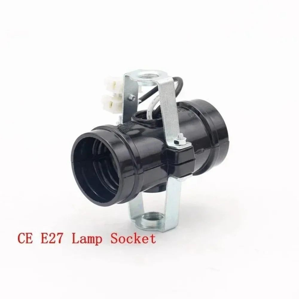 support lampe e27 noir argent fil électrique industrial têtes bases plastique métal galvanisé opaque