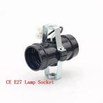 support lampe e27 noir argent fil électrique industrial têtes bases plastique métal galvanisé opaque