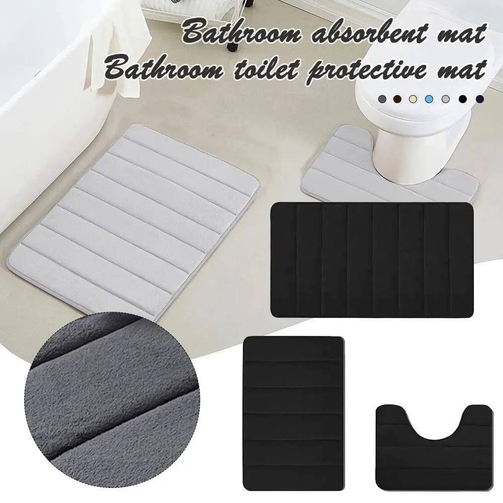 tapis absorbant salle bain polyester gris beige noir adhésif moderne simple chambre lavable machine