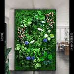 décoration mur végétal artificiel diverses feuilles fleurs moderne intérieur accroché