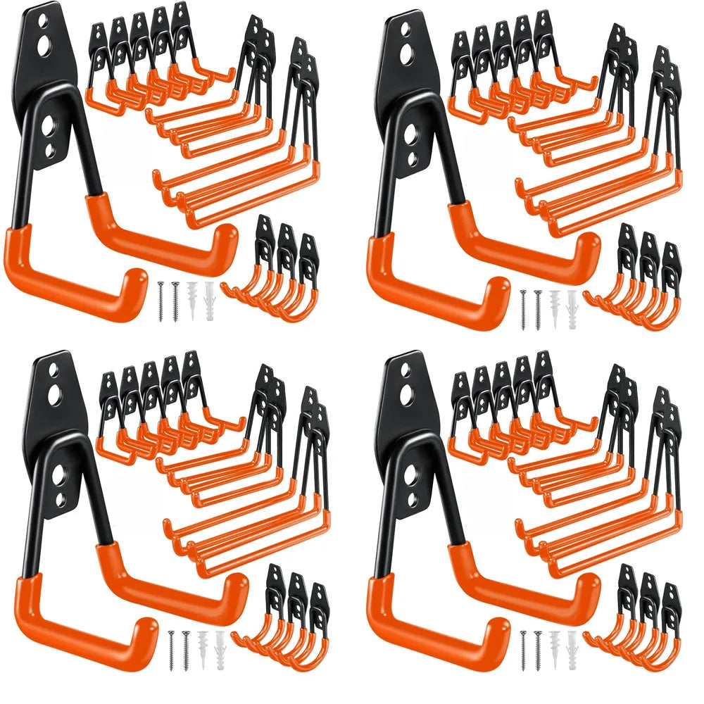 crochet mural moderne noir orange fixations vis chevilles support garage vélos équipements sport
