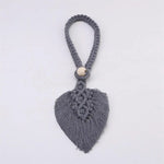 rideaux macramé boho franges beige vert gris jauneclair
