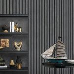 décoration murale papier peint motifs lignes verticales moderne minimaliste adhésif PVC marron beige gris