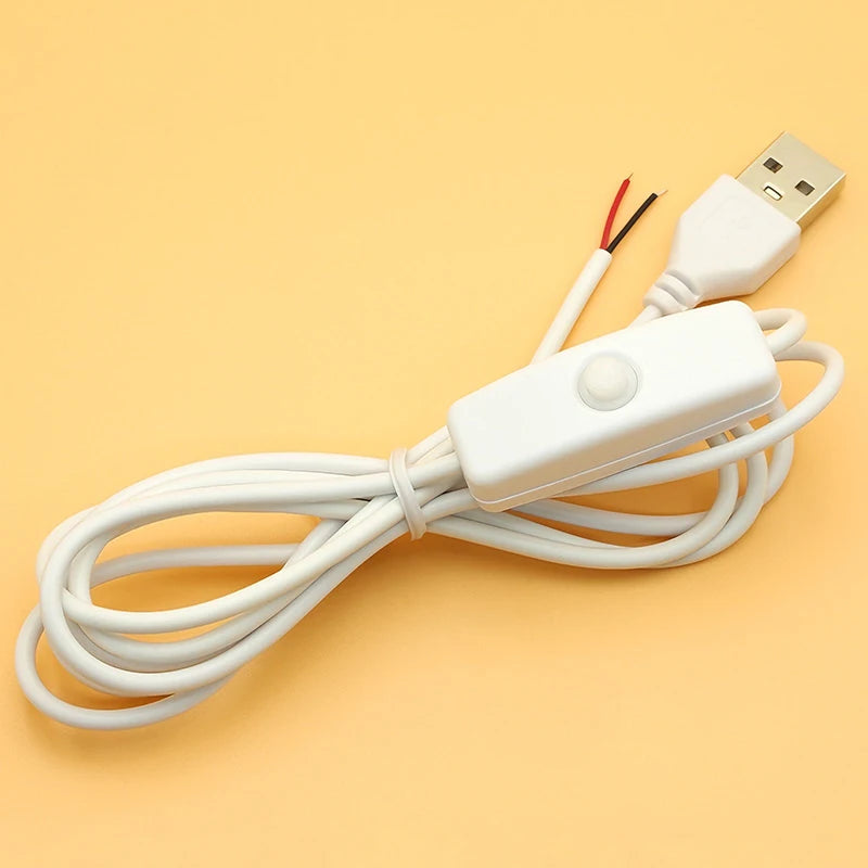 câble usb extension 1.5m interrupteur tactile 5v blanc noir moderne