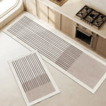 tapis sol antidérapant polyester moderne beige gris lignes concentriques usage intérieur extérieur