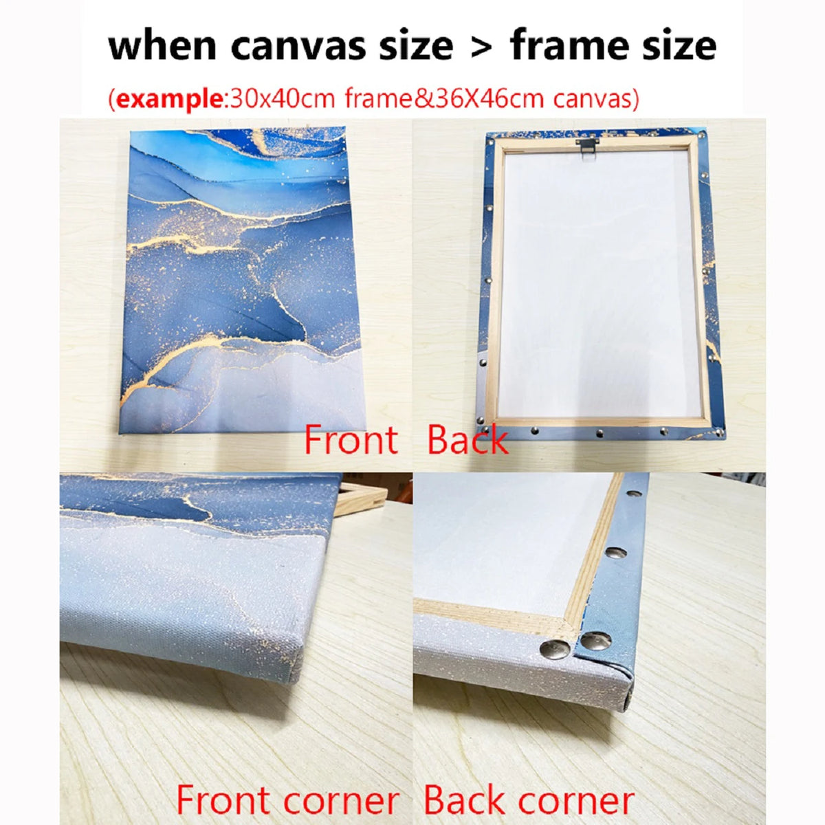 Cadre toile bois naturel classique plusieurs tailles facile