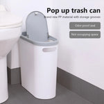 Poubelle de salle de bain design blanc ouverture pression