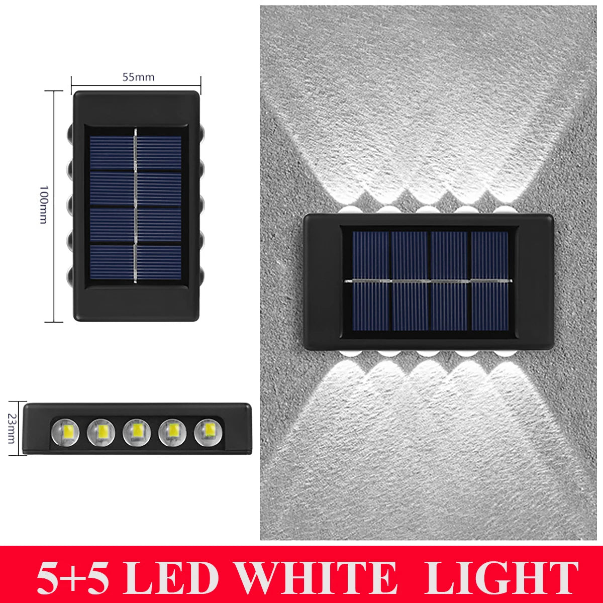lampes murales solaires led modernes ip66 imperméablesextérieur minimalistes