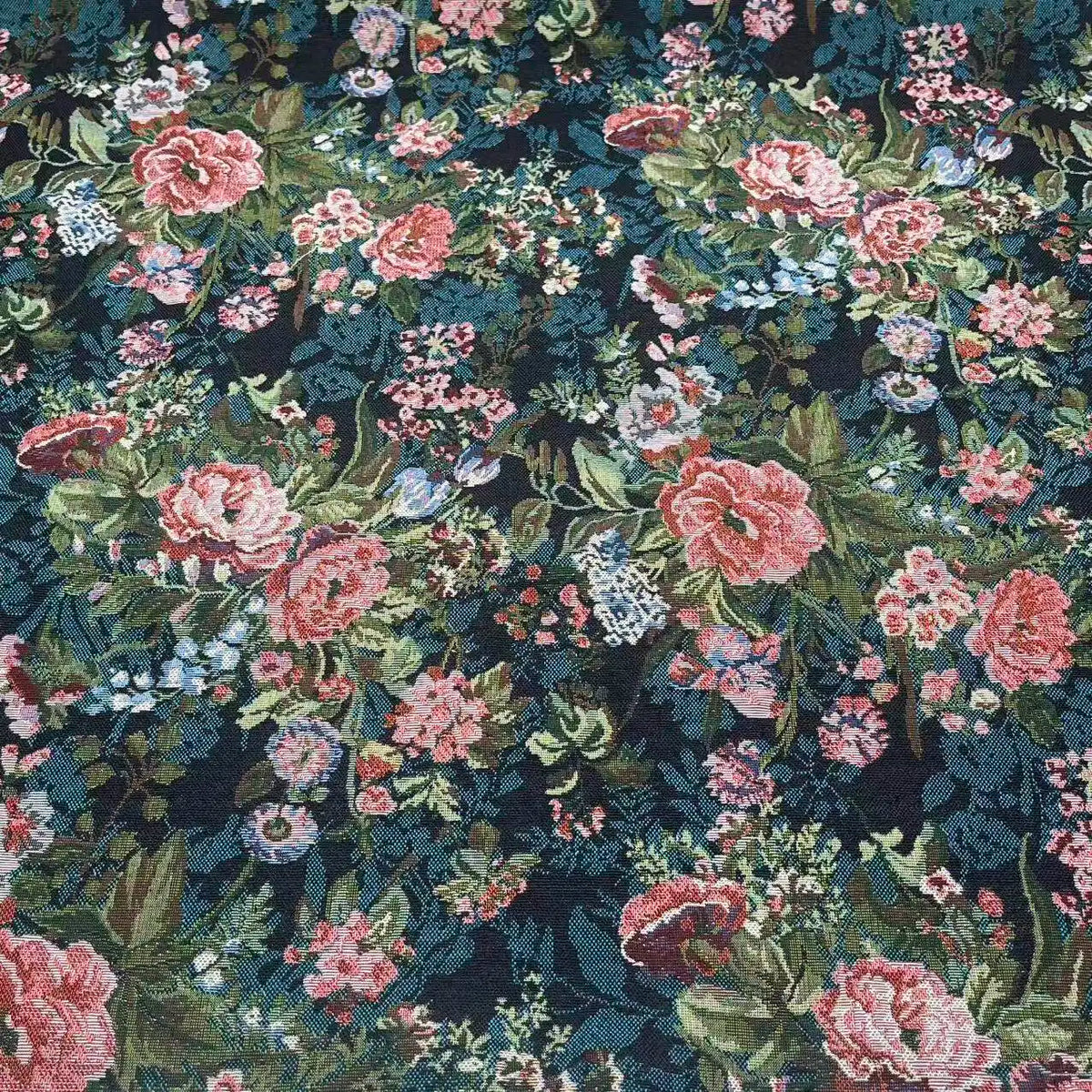 tissu chenille polyester opaque fleurs motifs peinture huile sofa coussin diyversible tablecloth nappe