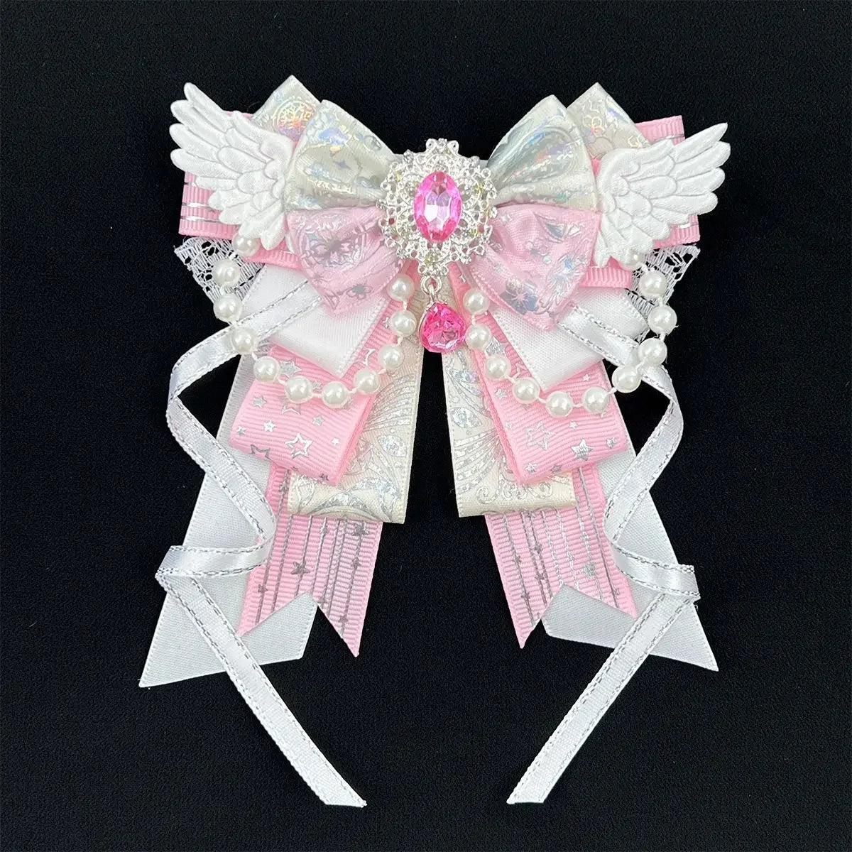 épinglette cheveux bleu clair rose pâle vert pastel papillon strass élégante occasion fête anniversaire