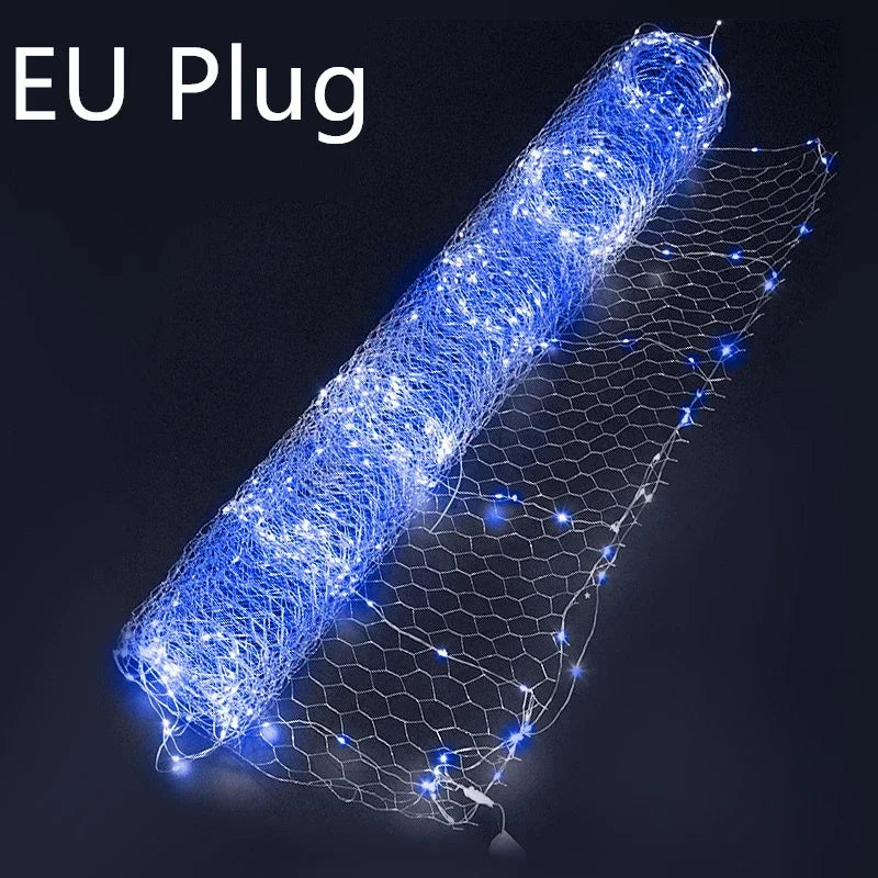 guirlande lumineuse bleu doré étoiles moderne adhésif connecteurs 10m 5m événements anniversaires fêtes noël