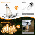 guirlande lumineuse extérieure led noir ampoules transparentes forme bouteille vintage industrielle