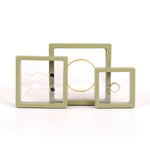 boîtes bijoux transparentes moderne clips vert orange rose bleu gris