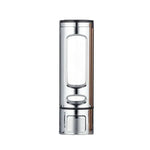 distributeur savon liquide or argent blanc moderne finition métallique fenêtre transparente minimaliste vis