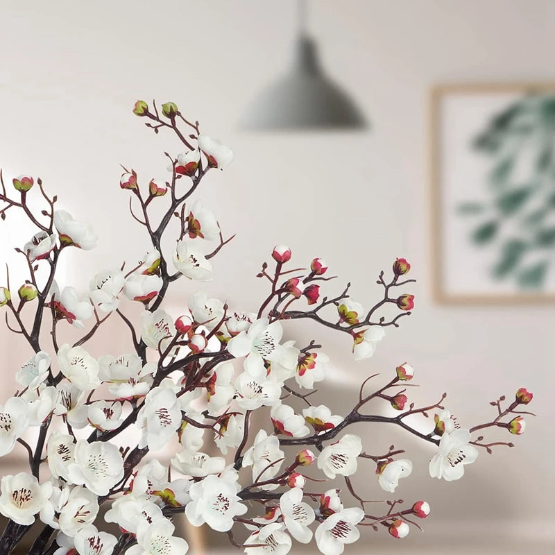 décoration extérieure branche artificielle soie fleurs blanc rose printemps nature minimaliste fête mariage