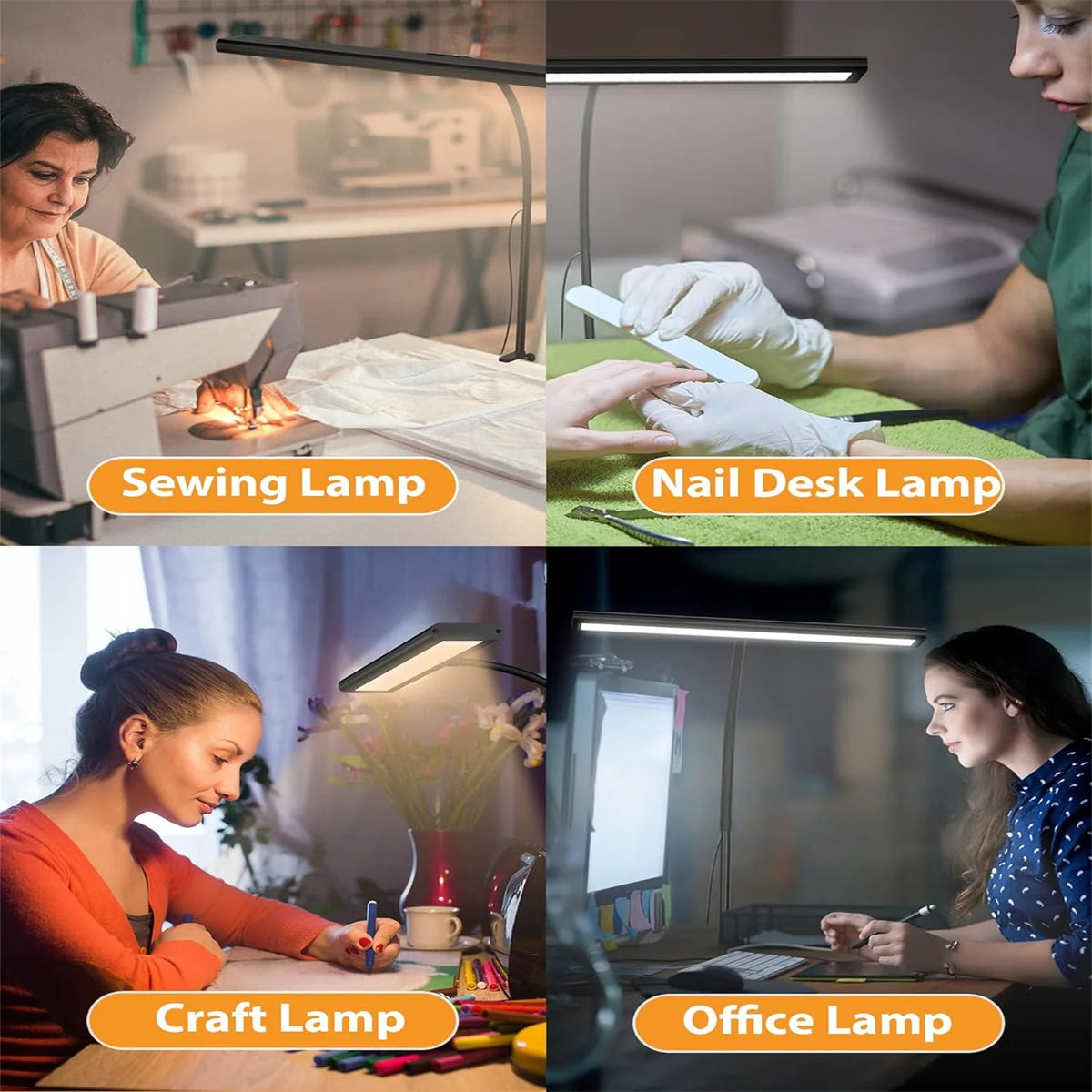 lampe led moderne noir blanc réglable 70cm 160leds 6000k 4500k 3000k