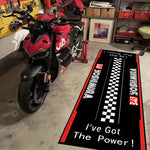 tapis garage moto noir blanc rouge antidérapant intérieur sportif logo yoshimura moderne maison