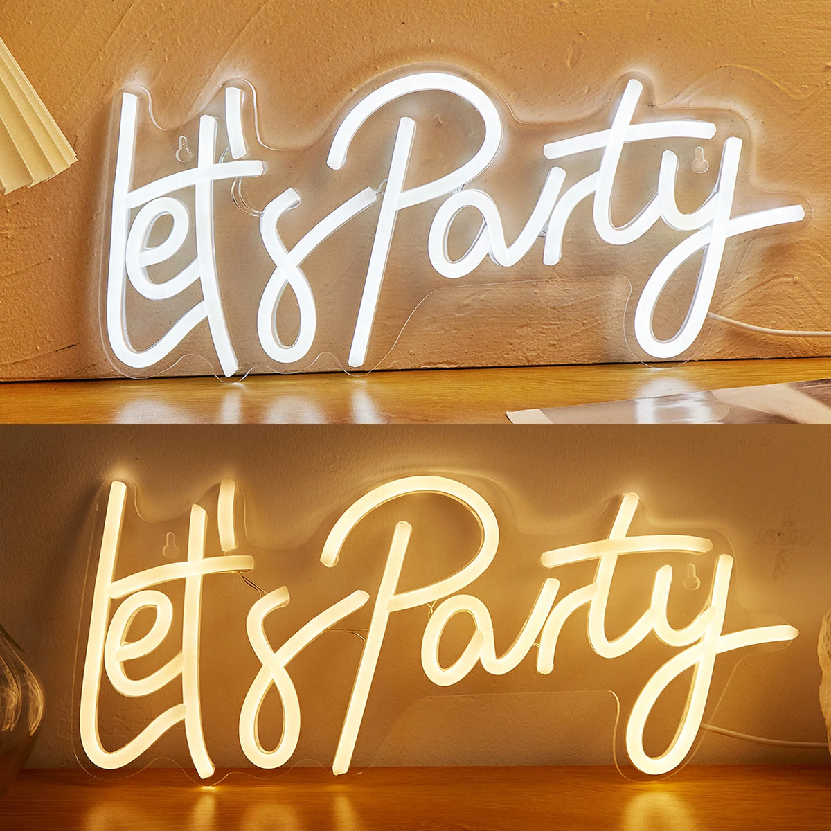néon lumineux blanc lettrage moderne décoration intérieure câble usb alimenté certification rohs fcc cem