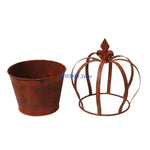 pots fleurs rustiques couronne forme adulte jardin balcon rouille vintage