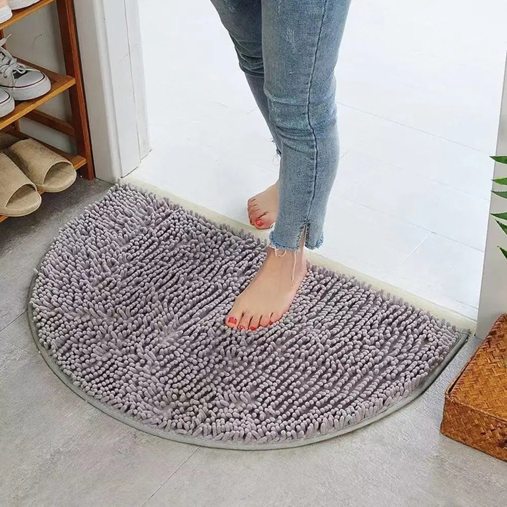 tapis bain demi circulaire chenille douce animaux compagnie salle bain moderne
