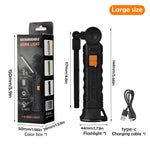 lampe travail rechargeable led aimant crochette anti dérapante noire oranger moderne pratique