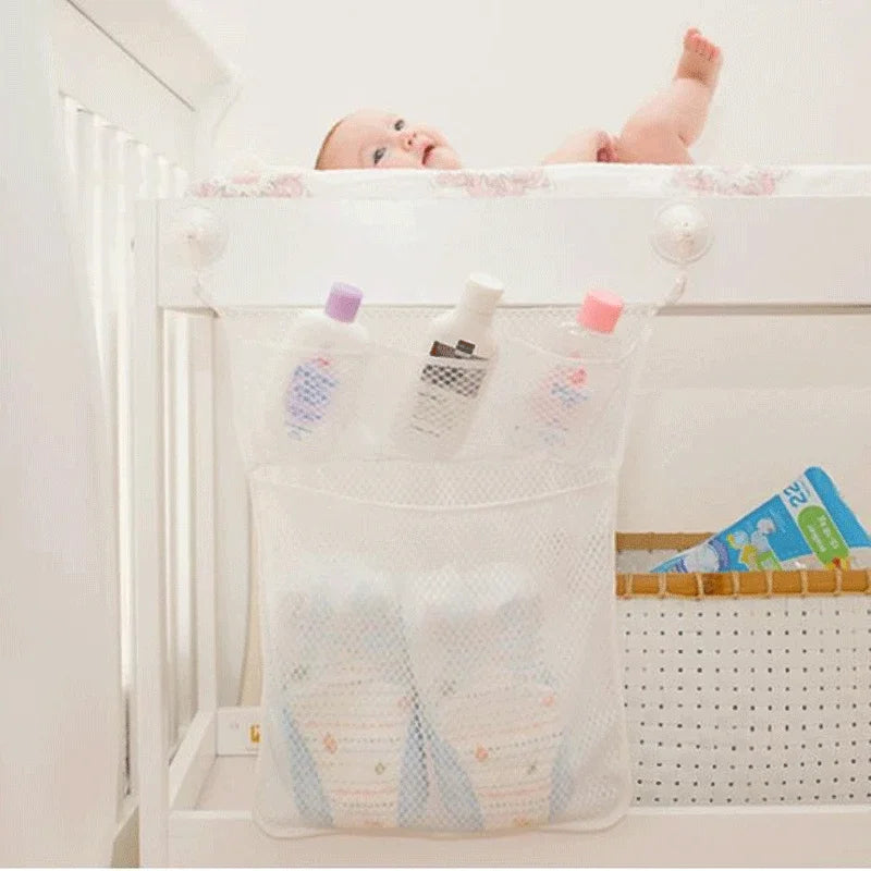 Sac rangement bain maille fine blanc succion moderne jouets bain shampooing savon brosse