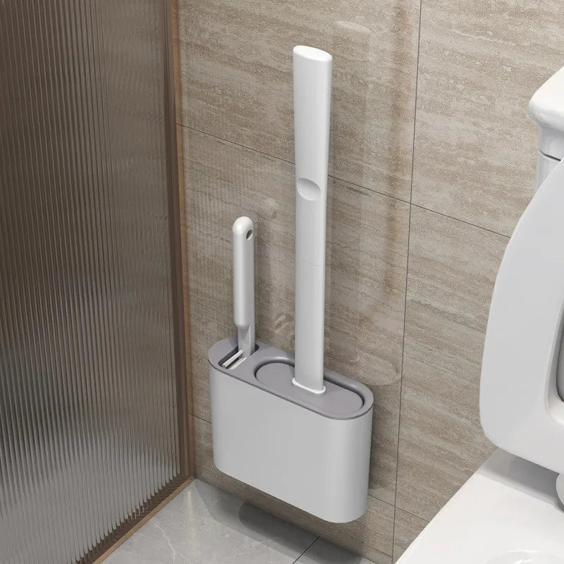 brosse wc moderne adhésif support mural blanc brosse plumeau nettoyage toilettes efficace élégant salle