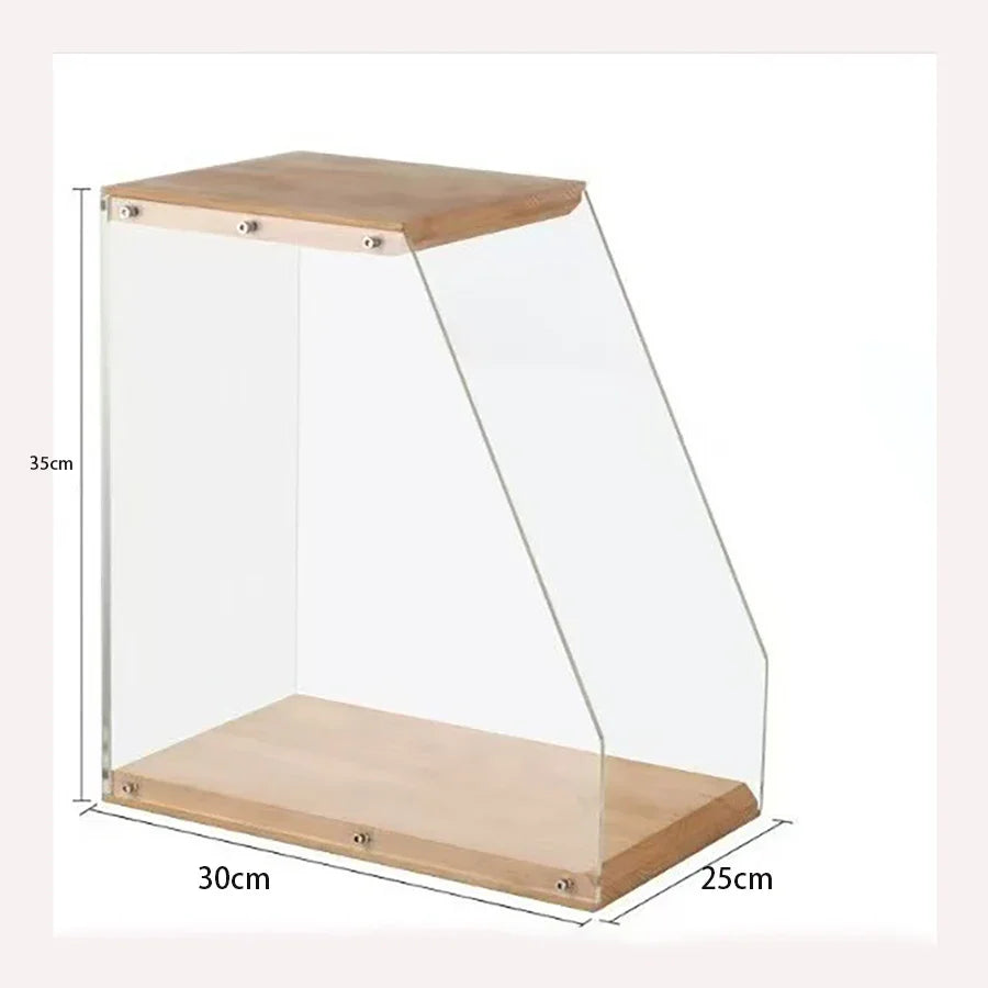 présentoir disques vinyles bois naturel transparent moderne vis fixations minimalistes