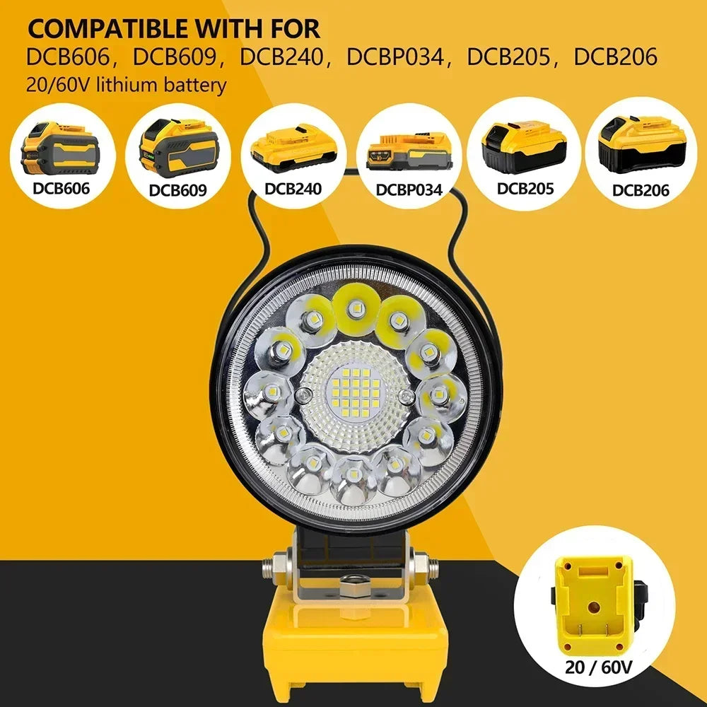 lampe travail led noir jaune 5000lm 35w clips usb moderne fonctionnelle