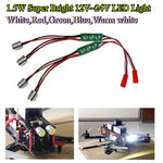 projecteur led super lumineux 12v 24v jst plug vert rouge blanc drone quadcopter