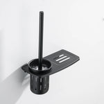 brosse wc noir support mural inoxydable moderne ensemble nettoyage toilette