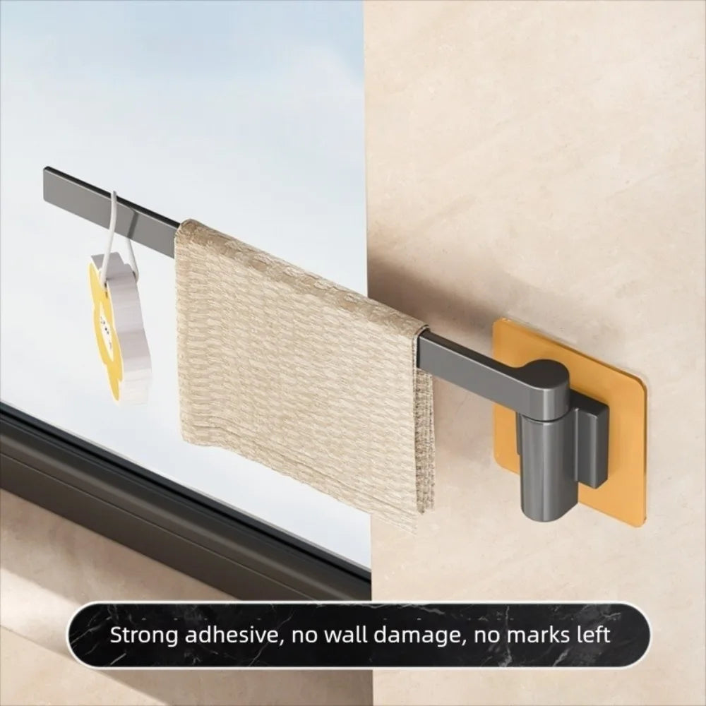 porte serviettes mural réutilisable moderne gris foncé serviettes écharpes bijoux adhésif minimalistecoration tissu texturé