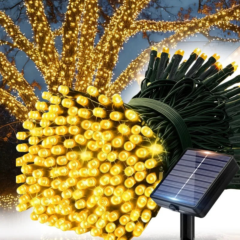 guirlande lumineuse solaire extérieur blanc chaud led jardin terrasse décoration cour mariage étanche piquet