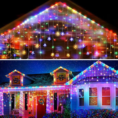 Guirlande lumineuse rideau LED 20m 864 LED blanc chaud extérieur