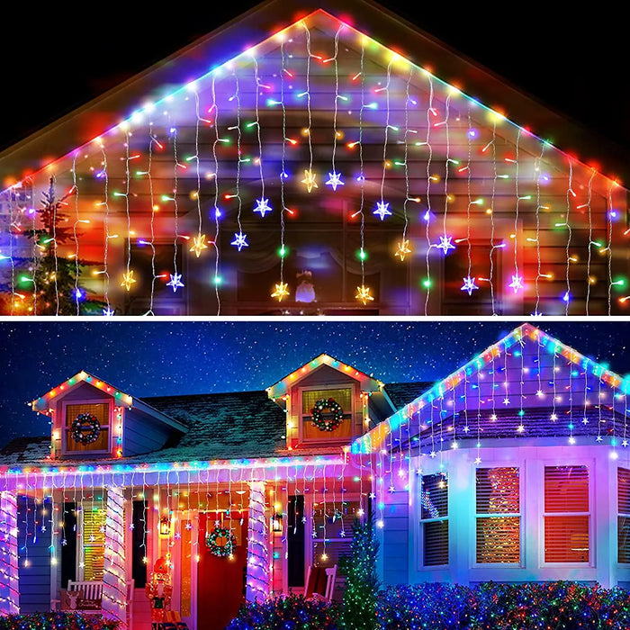 Guirlande lumineuse rideau LED 20m 864 LED blanc chaud extérieur
