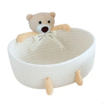 paniers tissu tressé blanc rose gris beige respectueux environnement moderne rustique ornemental large petit