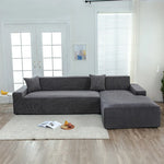 housse canapé gris motif feuilles moderne extensible antidérapante protection tissu doux canapé sectionnel