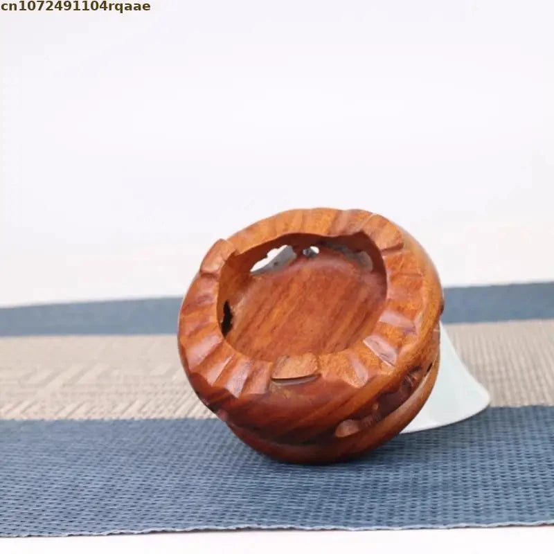 support bois traditionnel vase miniature plantes bonsaï marron sculpté décoration intérieure