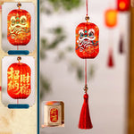 lanternes chinoises traditionnelles rouges festives imprimées caractères chinois floral tassel métal festive anniversaireextérieur