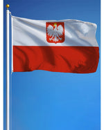 drapeau pologne aigle blanc rouge super tex polyester décoration dorés 120x180cm 90x150cm
