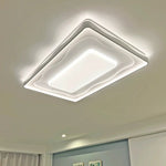 plafonnier moderne cristal blanc ondulé led interrupteur bouton neutre 4000k