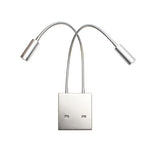 Applique murale LED moderne avec double port USB en aluminium rouge
