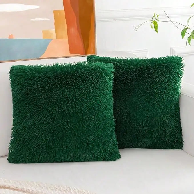 housses coussin décoratives peluche polyester moderne fermeture glissière bleu noir rose violet orange blanc