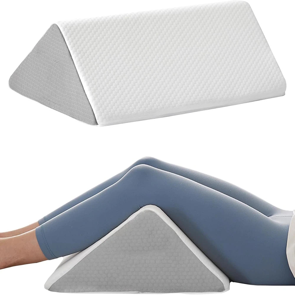 coussin soutien triangle blanc gris mousse mémoire forme moderne déhoussable adultes lit