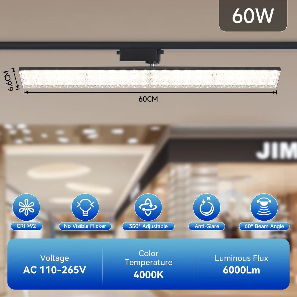 projecteurs led spot noir moderne 50w 60w rail super lumineux
