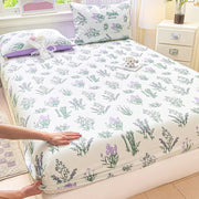 drap housse motifs floraux taies oreiller couleurs vives printanier chambre coucher