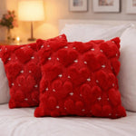 coussin rouge motif cœurs doux opacité 45cm 45cm lit décoration romantique polyester coton