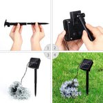 guirlande lumineuse solaire fleurs blanc multicolore moderne piquet panneau solaire extérieur nocturne led jardin