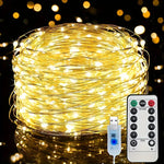 guirlande lumineuse led blanc multicolore fil cuivre controle remote modes decoration intérieure extérieure festive