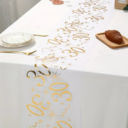 Chemin de table anniversaire 30 ans doré 3m - Décoration fête élégante pour table rectangulaire
